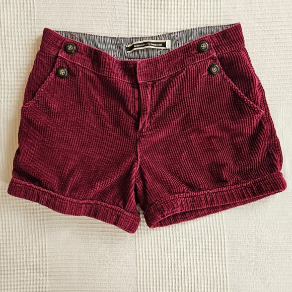 Daughters Of The Liberation Pants - Daughters of the Liberation 70s Retro Wide Wale Corduroy Short Indie Red Women M